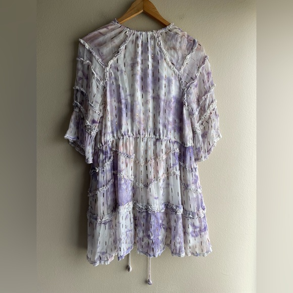 Hemant & Nandita Vivian Women Floral Purple Pink Mini Dress Size Small - Picture 9 of 13